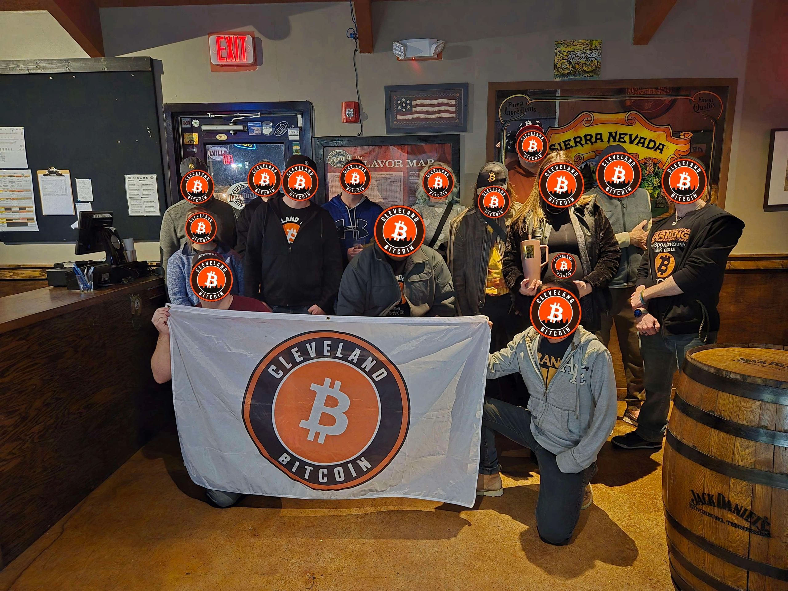 Cleveland Bitcoin meetup group gathered indoors in February 2025
